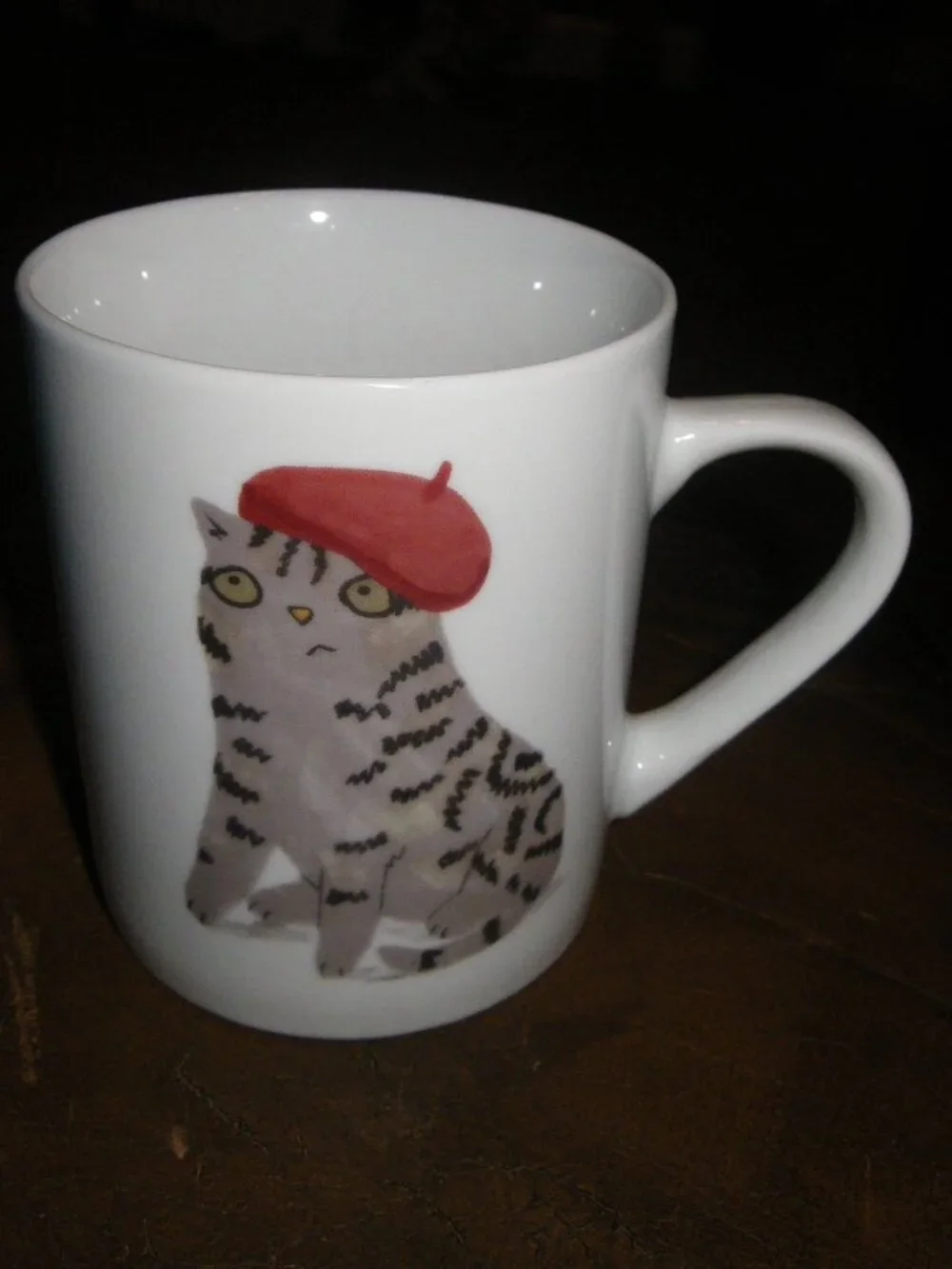 Cat Mug Magpie Jo Clark Design French Beret Coffee Vegan Friendly Tiger Tabby